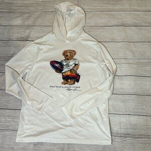 Ralph Lauren signature Long sleeve top hoodie,  Ralph Lauren Bear with surfboard